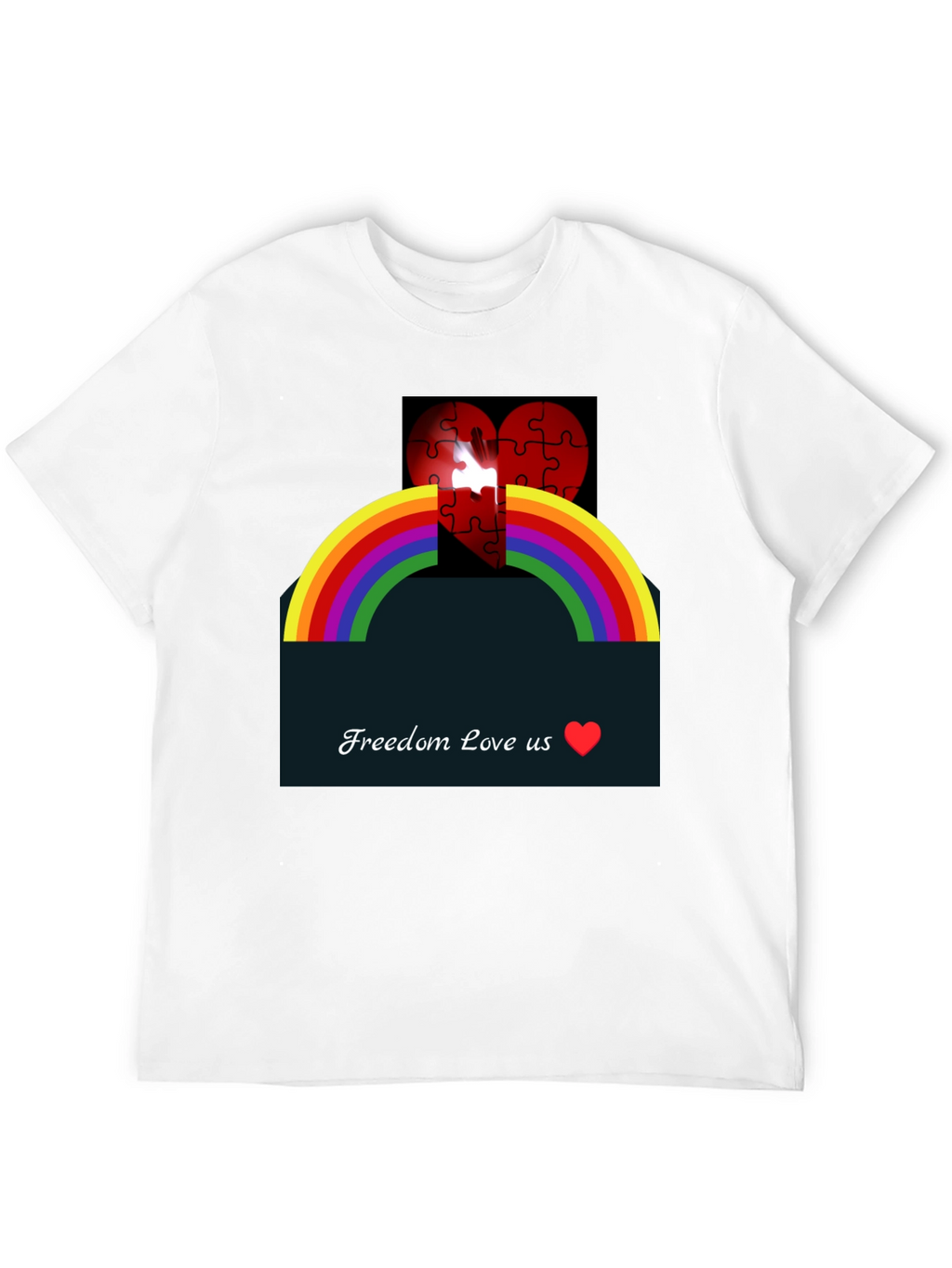 Rainbow Love Heart Graphic Tee