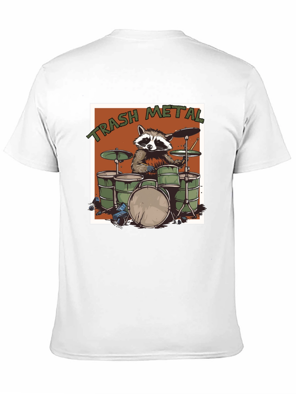Trash Metal Raccoon Drummer T-Shirt