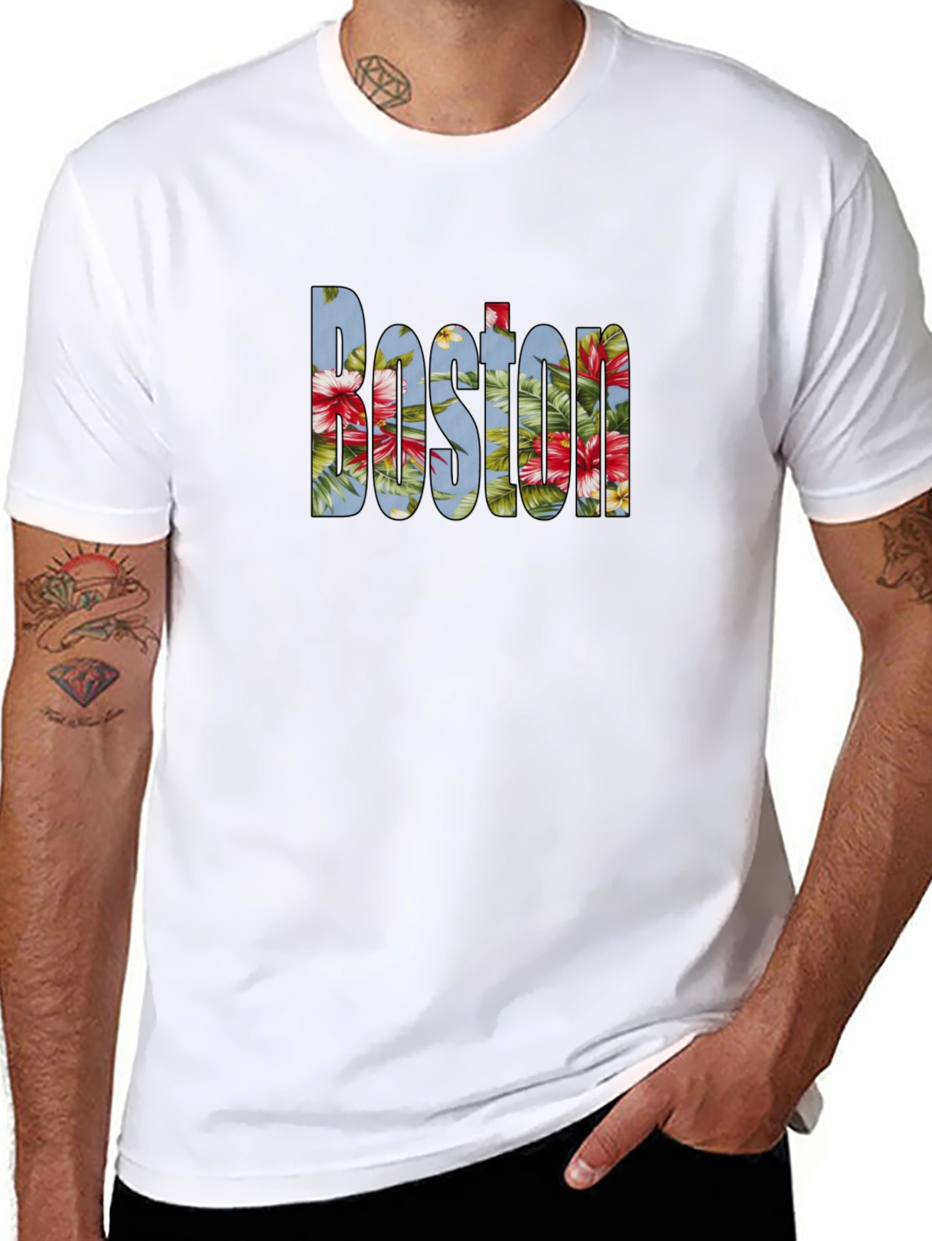 Floral Boston Graphic T-Shirt