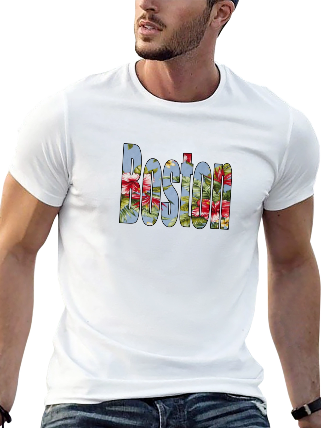 Floral Boston Graphic T-Shirt