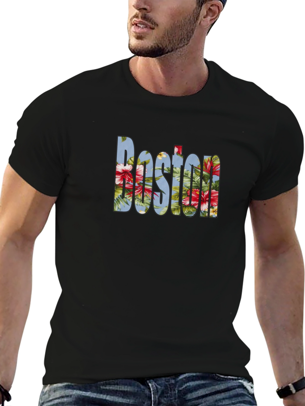 Floral Boston Graphic T-Shirt