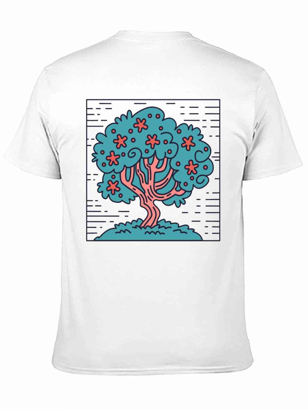 Stylized Tree Graphic Tee - Black
