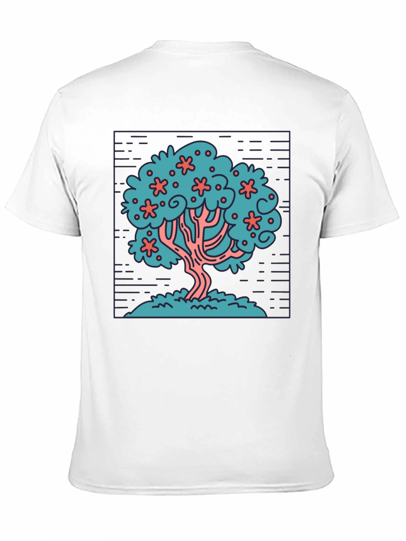 Stylized Tree Graphic Tee - Black