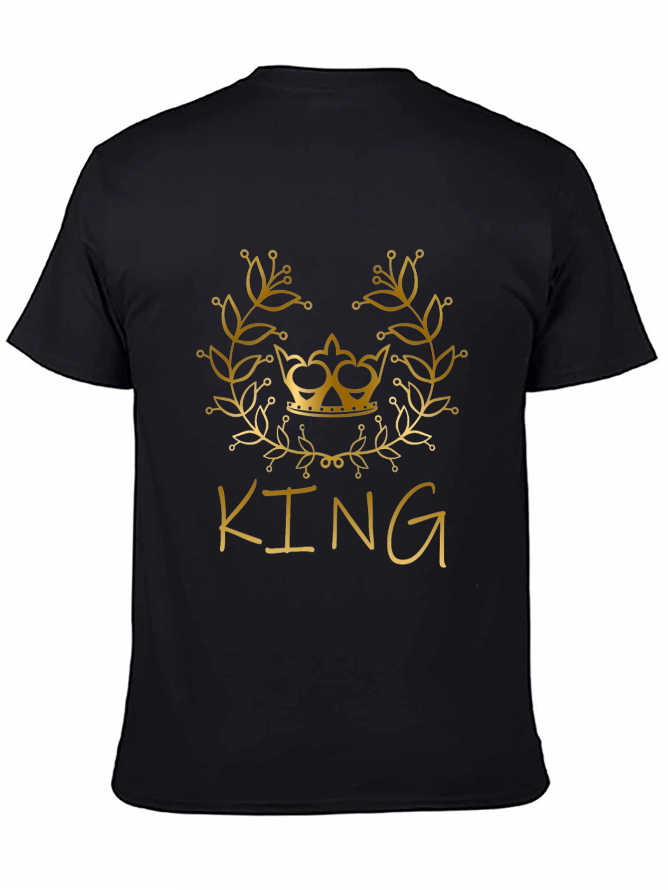 King Graphic Tee - Stylish Gold Crown Design T-Shirt