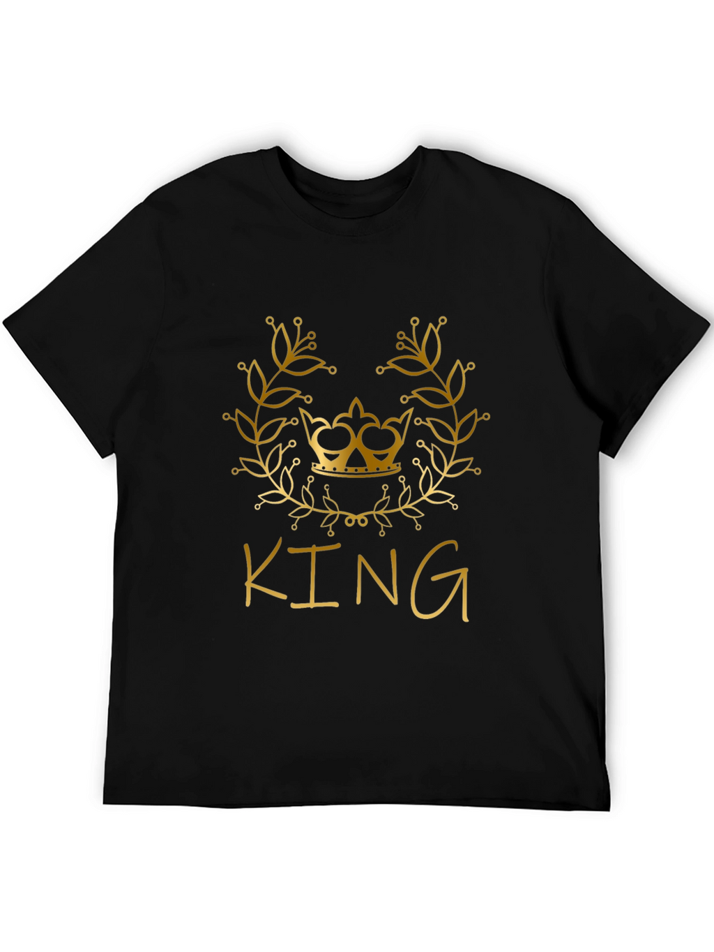 King Graphic Tee - Stylish Gold Crown Design T-Shirt