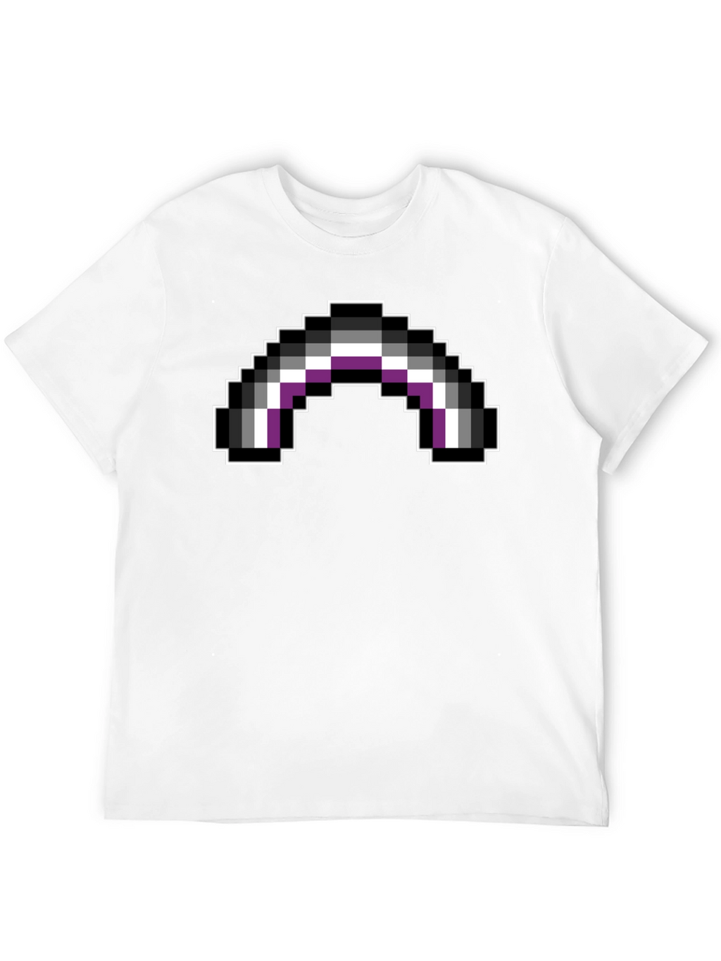 Asexual Pride Flag Pixel Art Black T-Shirt