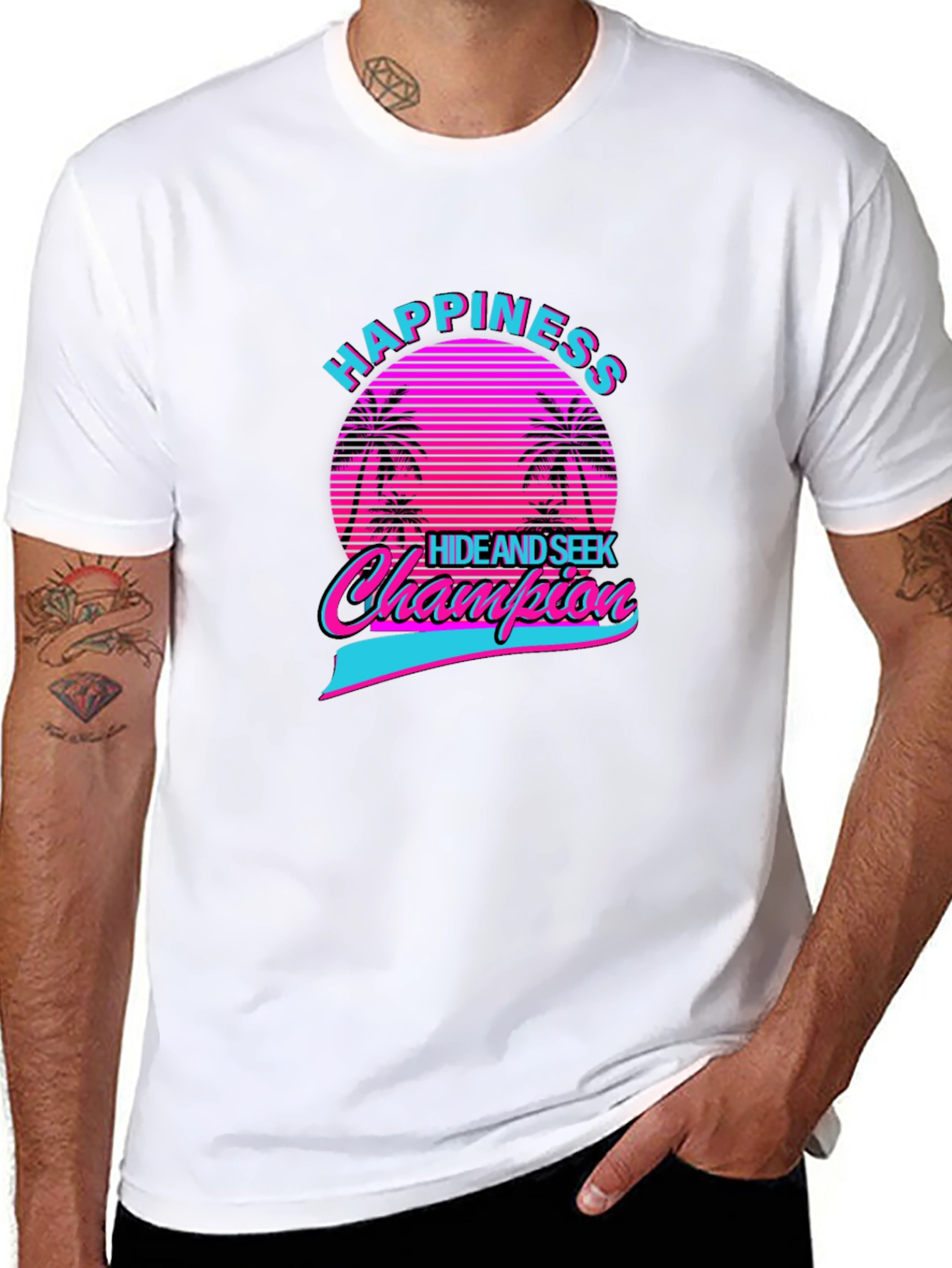 Happiness Hide & Seek Champion Retro Graphic T-Shirt