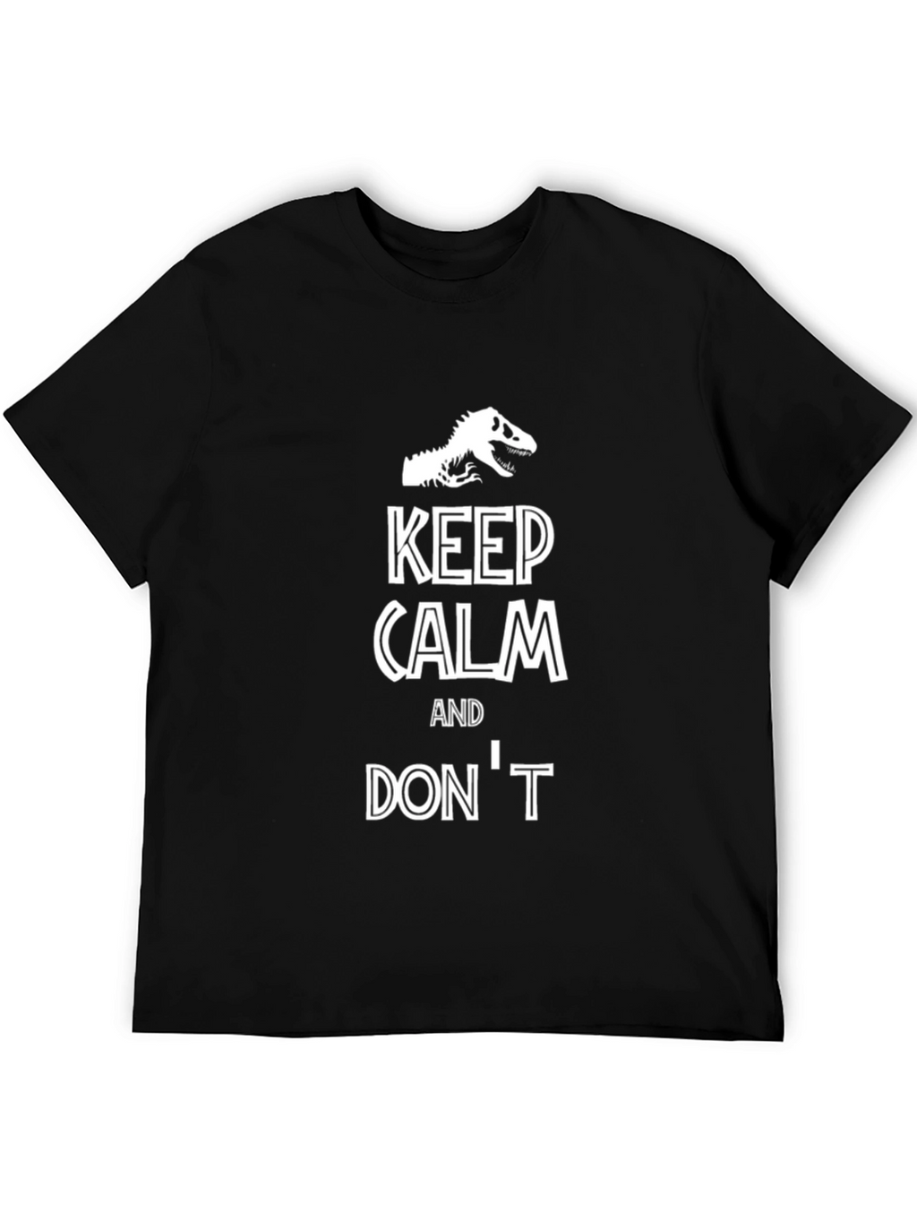 Keep Calm Dinosaur T-Shirt Funny Novelty Graphic Tee
