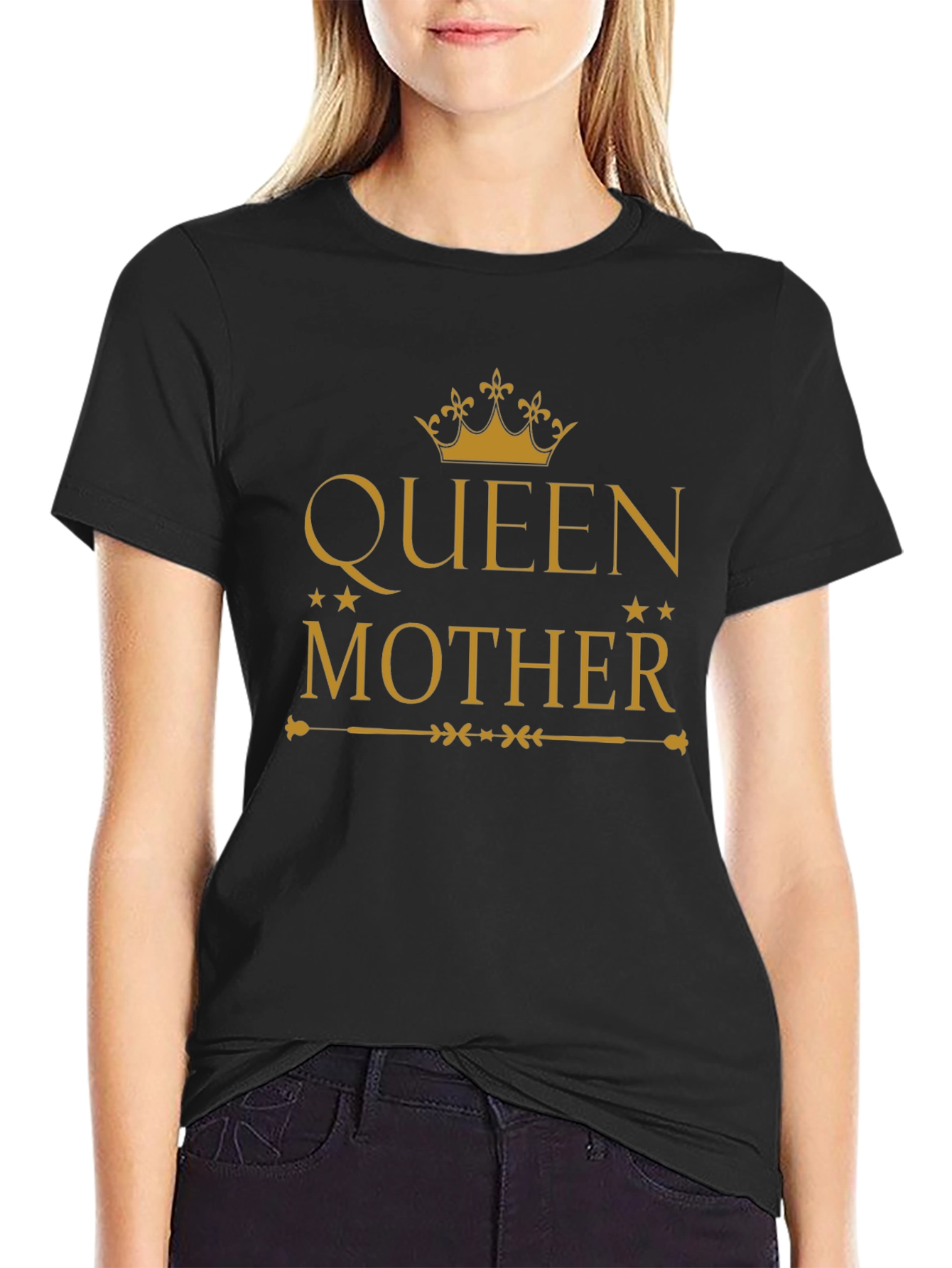 Queen Mother Graphic Tee - Black