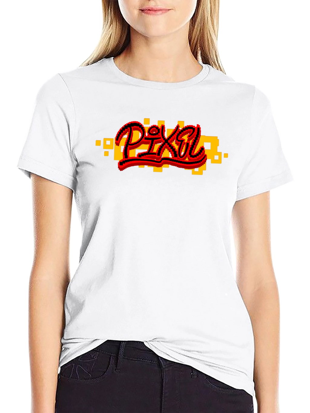 Pixel Art Graphic Black T-Shirt