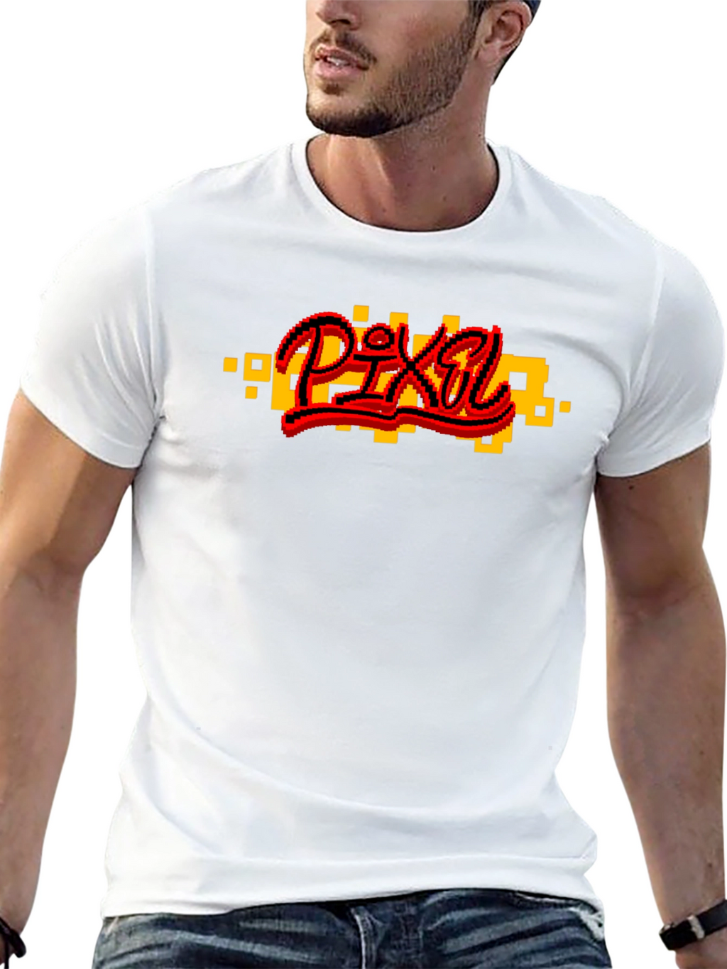 Pixel Art Graphic Black T-Shirt