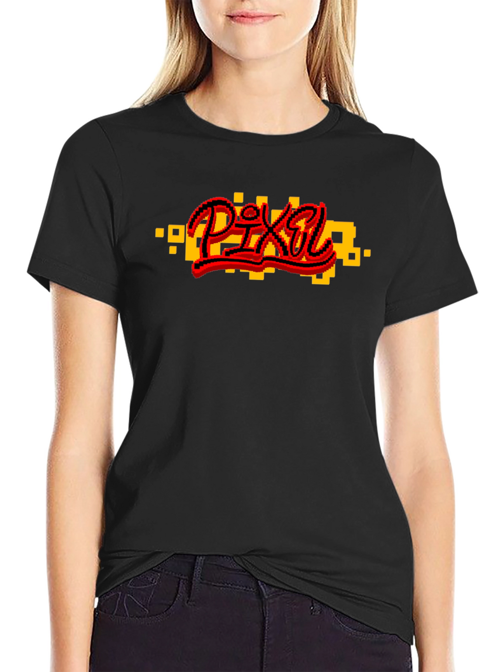Pixel Art Graphic Black T-Shirt