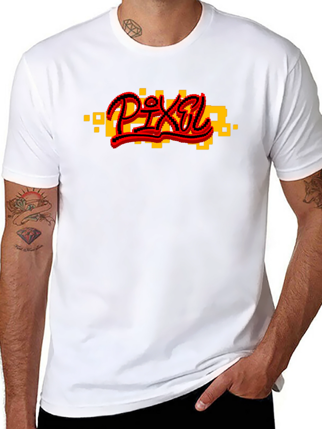 Pixel Art Graphic Black T-Shirt