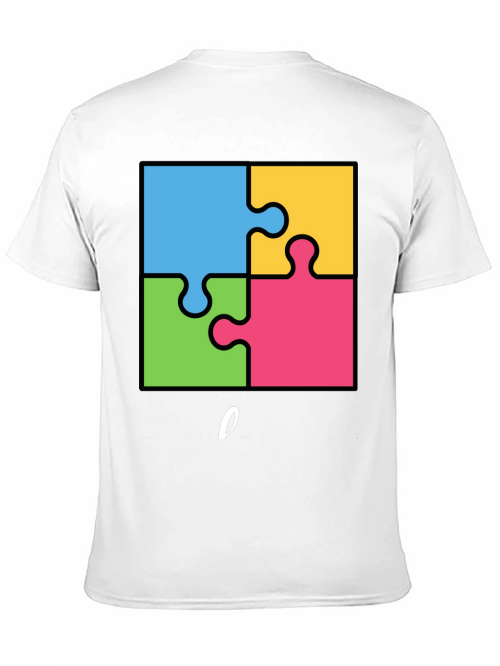 Autism Awareness Puzzle T-Shirt - Black Cotton Tee