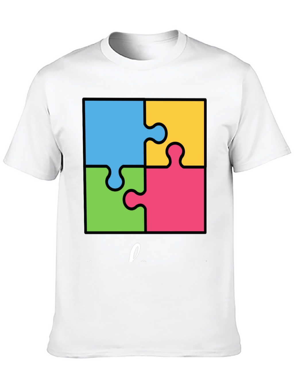 Autism Awareness Puzzle T-Shirt - Black Cotton Tee