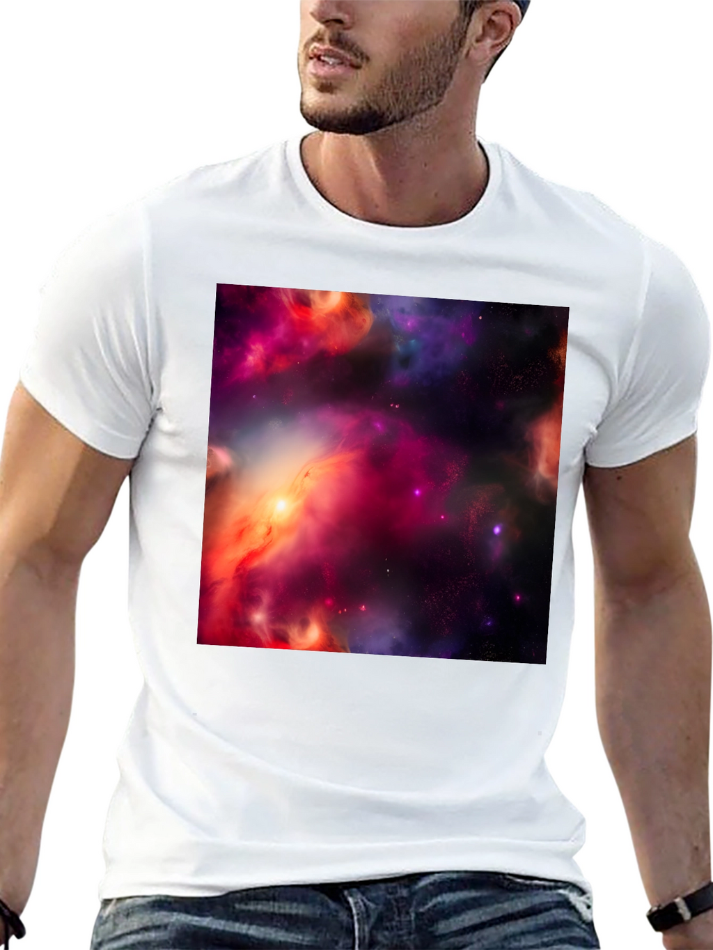 Nebula Print Black T-Shirt