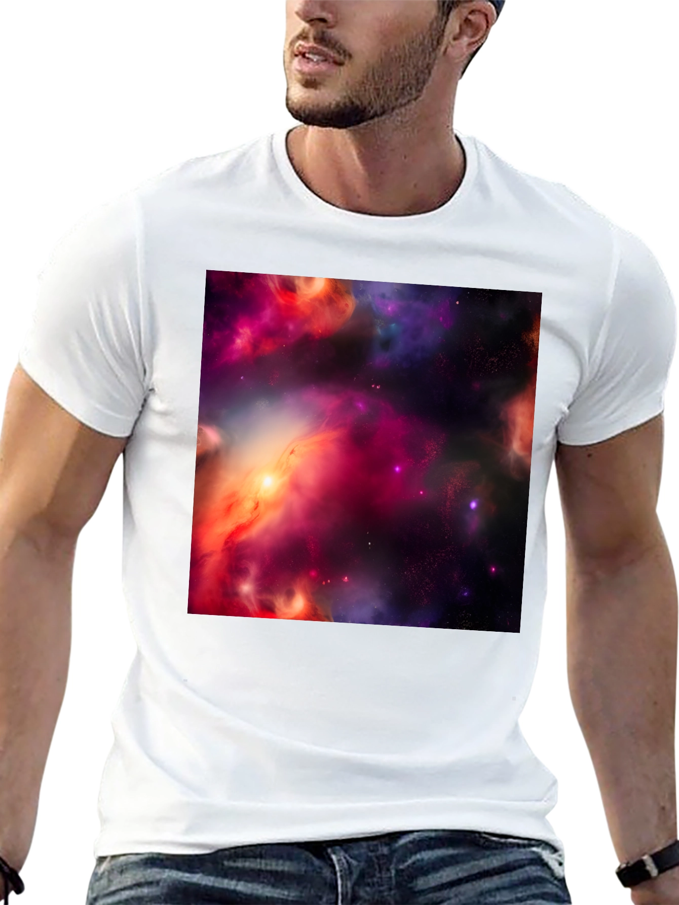 Nebula Print Black T-Shirt