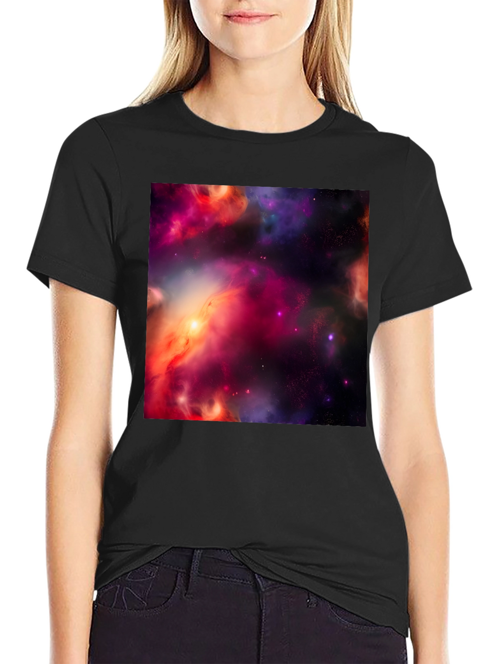 Nebula Print Black T-Shirt