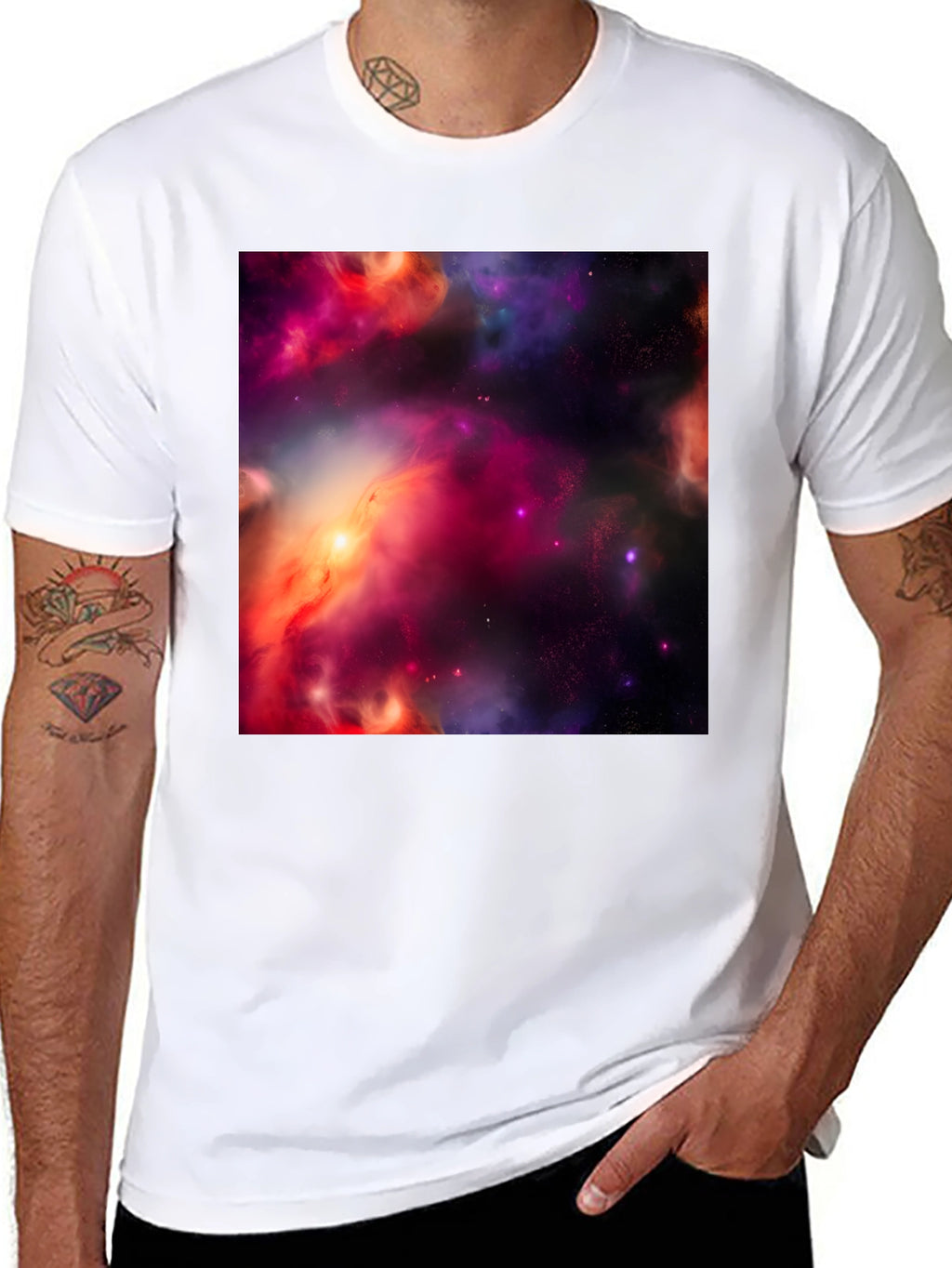 Nebula Print Black T-Shirt