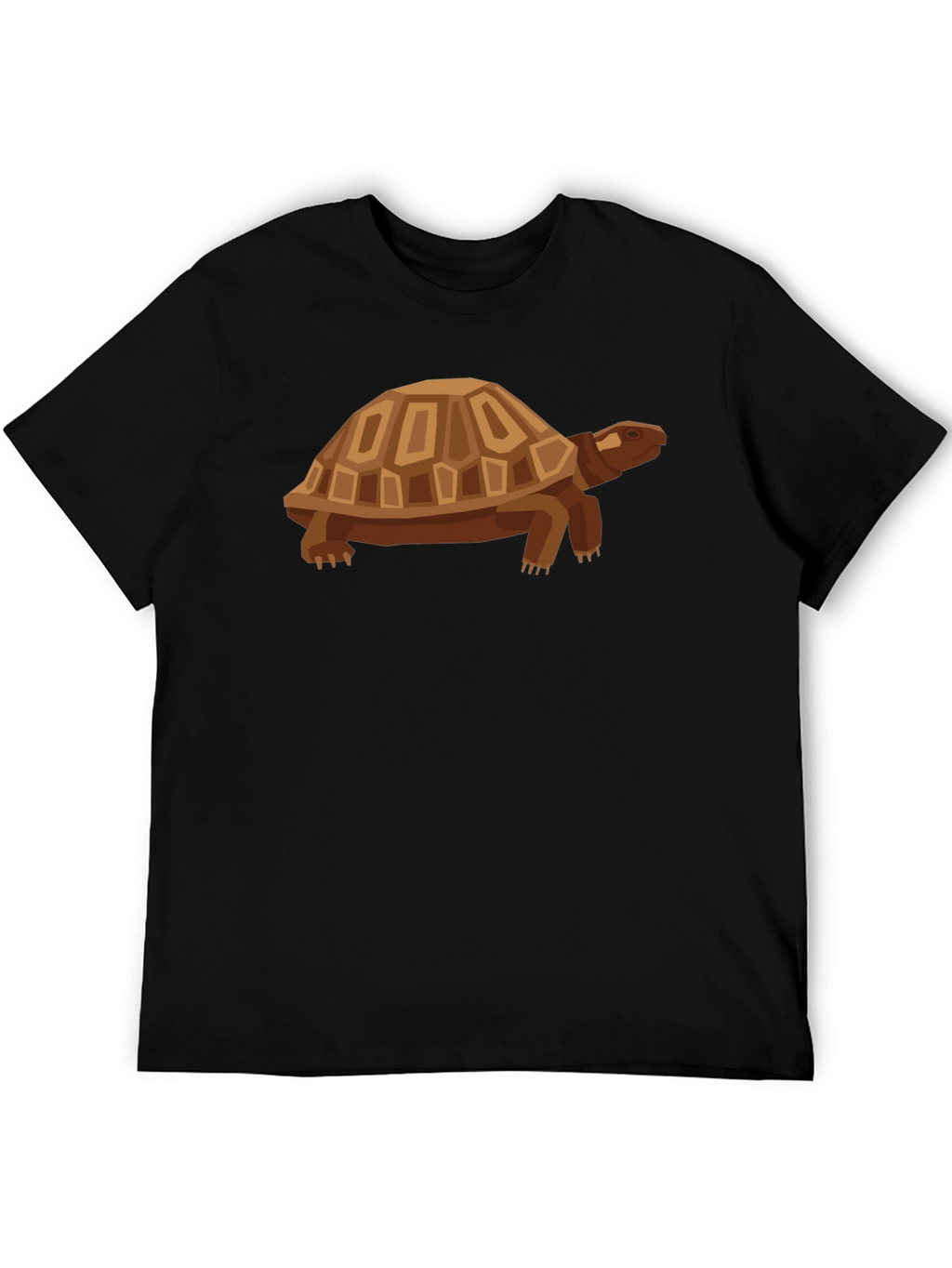 Geometric Turtle Graphic Tee - Casual Black Shirt