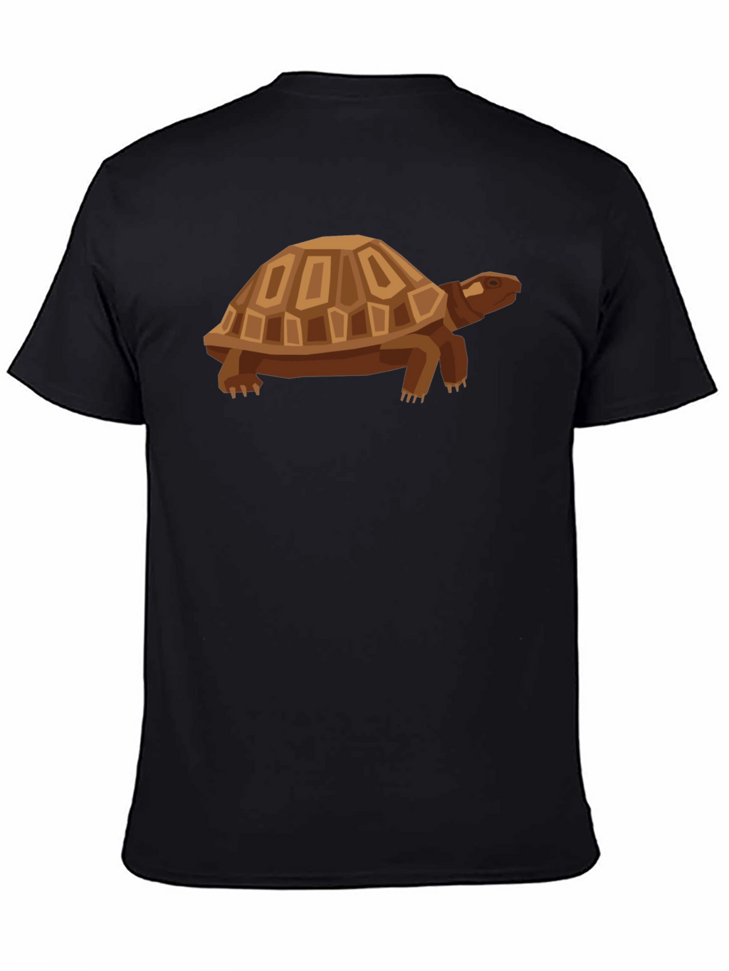 Geometric Turtle Graphic Tee - Casual Black Shirt