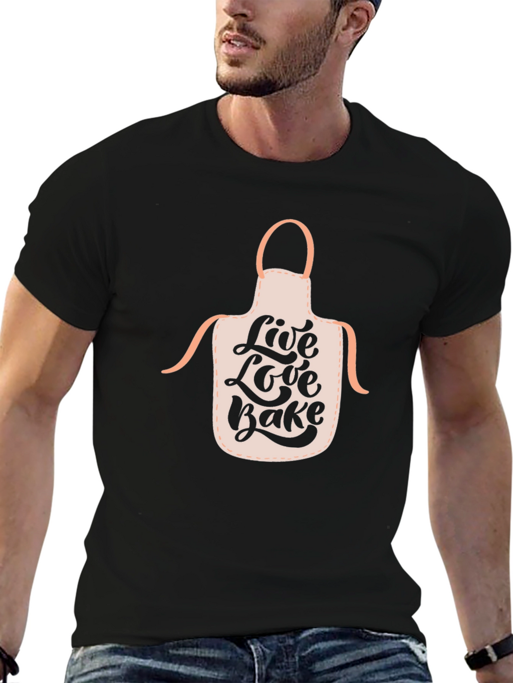Live Love Bake Apron Graphic T-Shirt