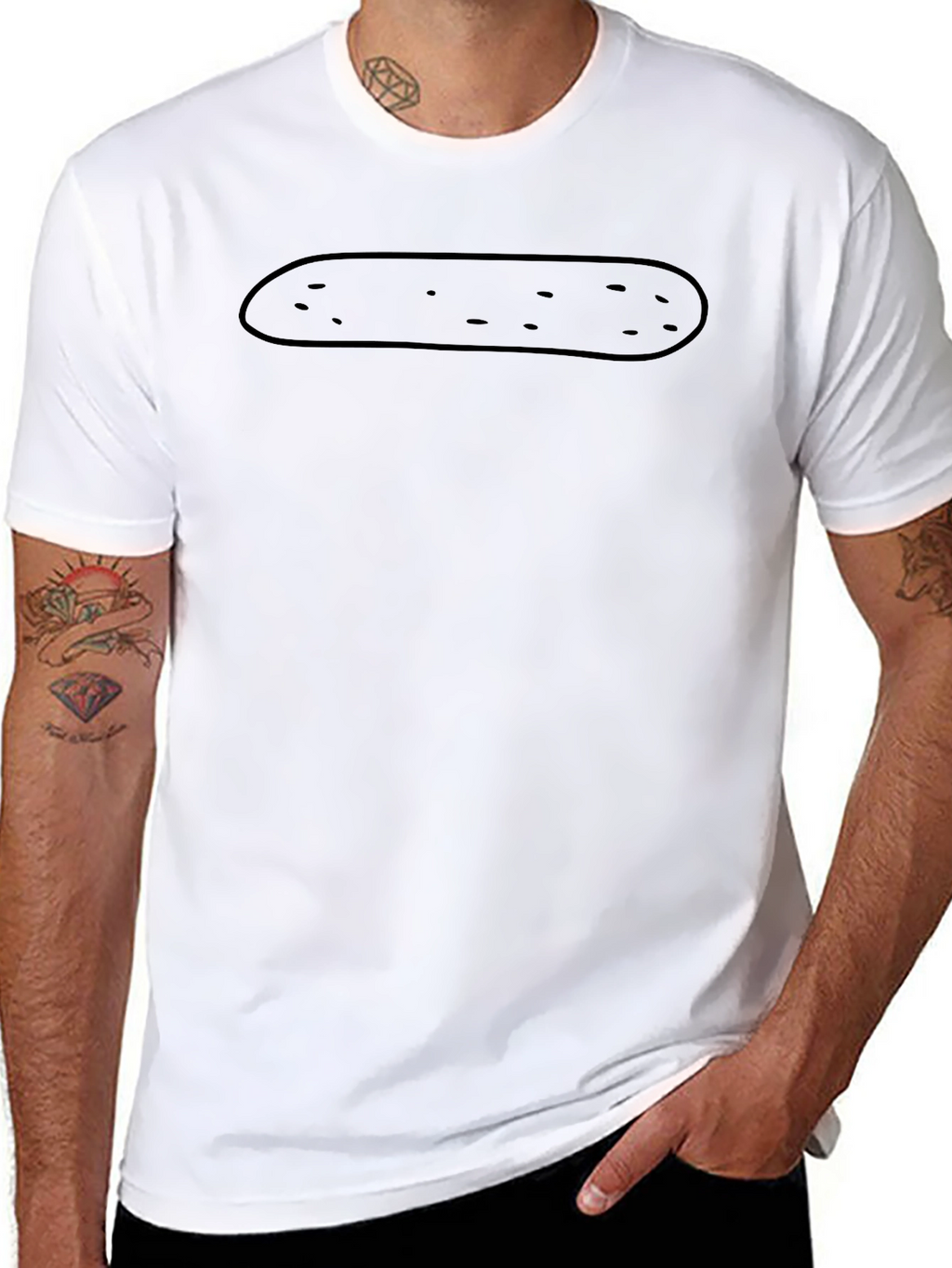 Funny Black Potato Outline Graphic T-Shirt