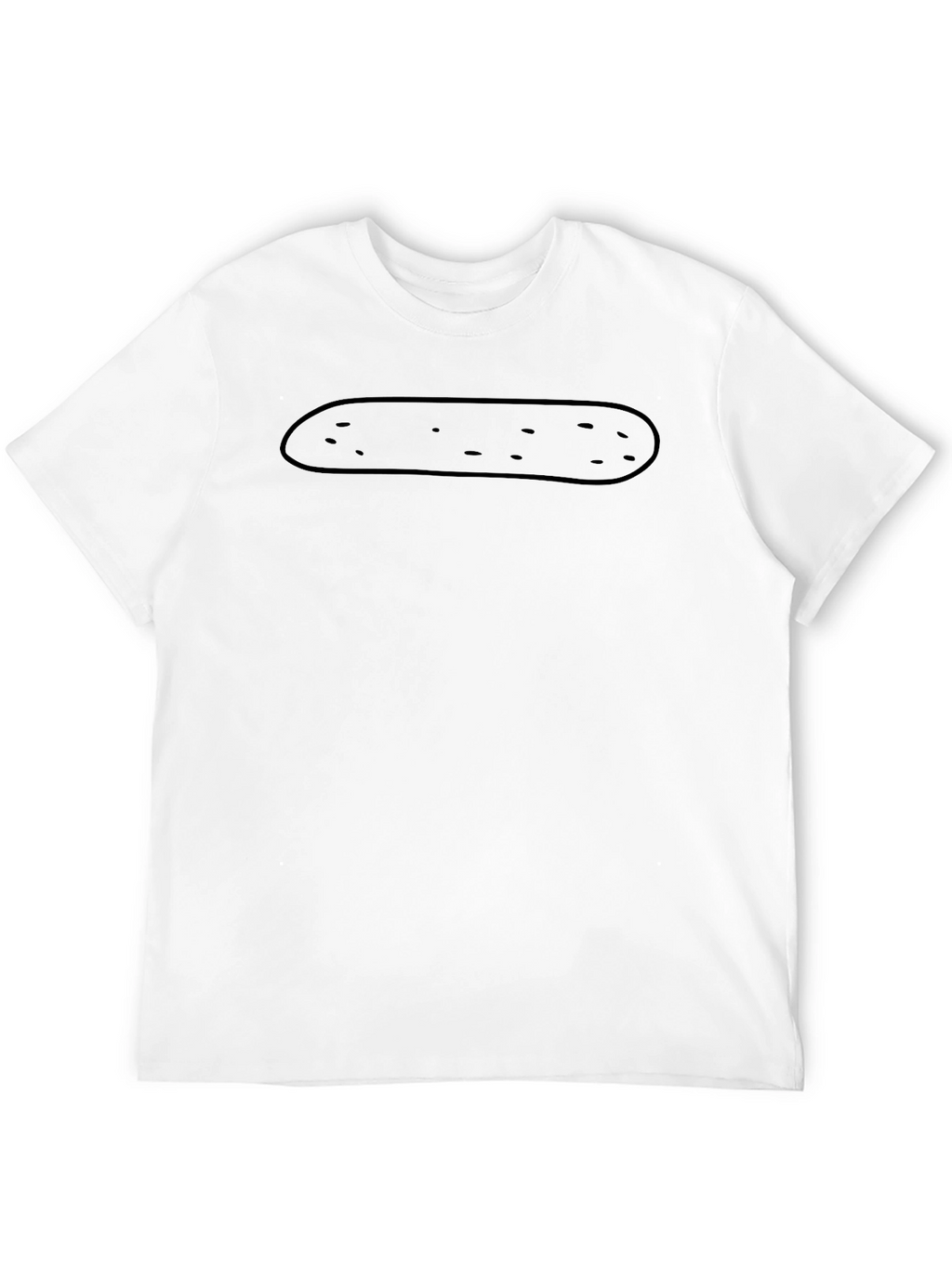 Funny Black Potato Outline Graphic T-Shirt