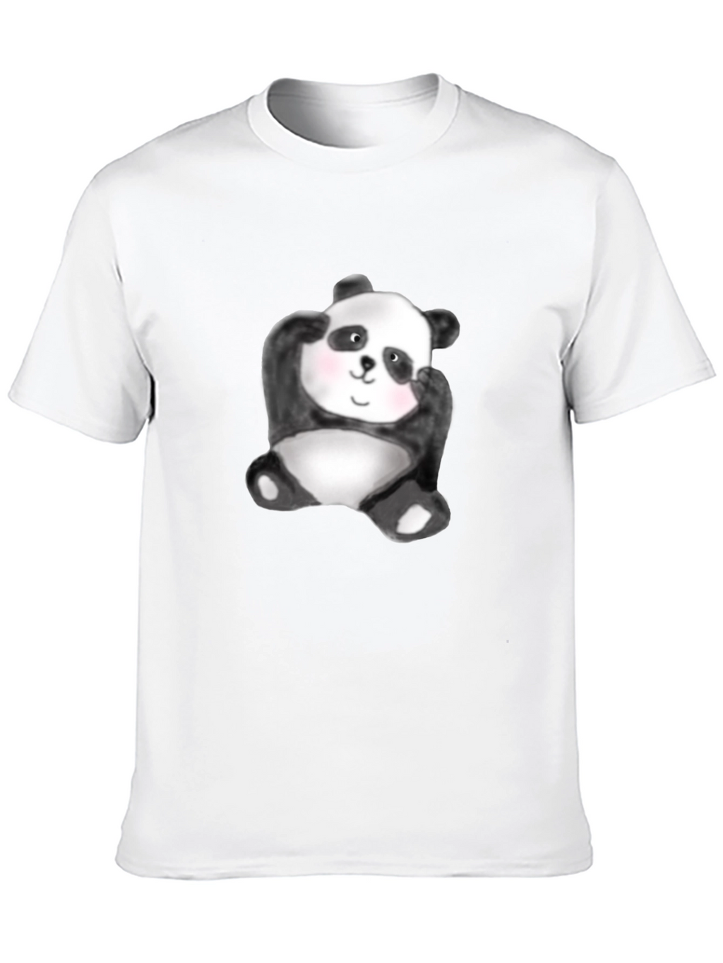 Cute Panda Graphic Tee - Black