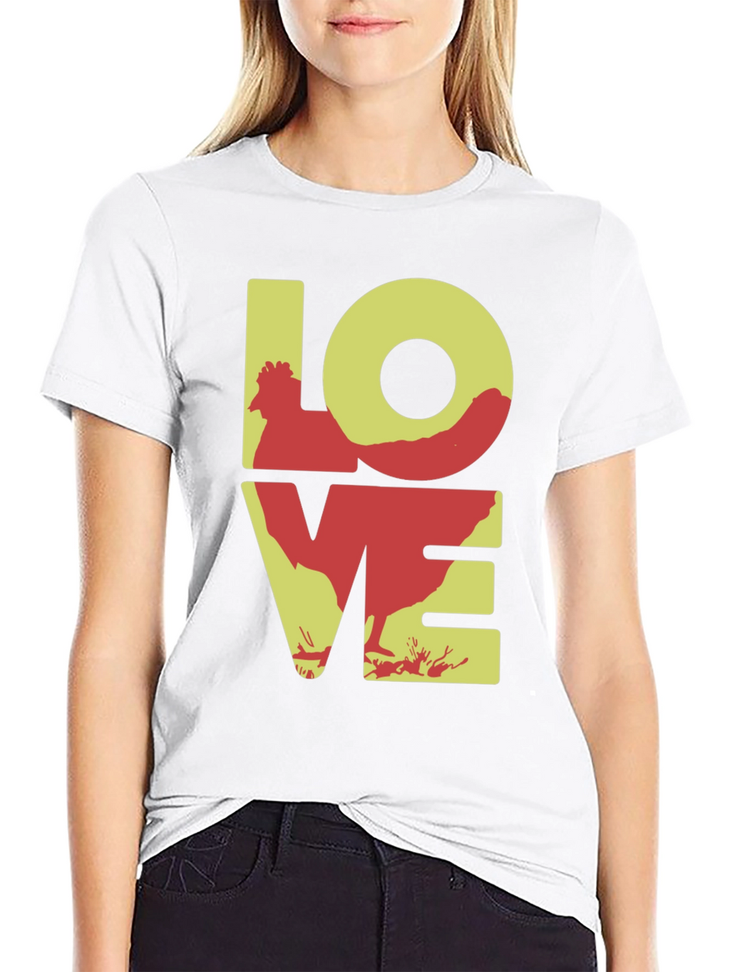 Chicken LOVE Graphic Tee - Novelty Print Shirt