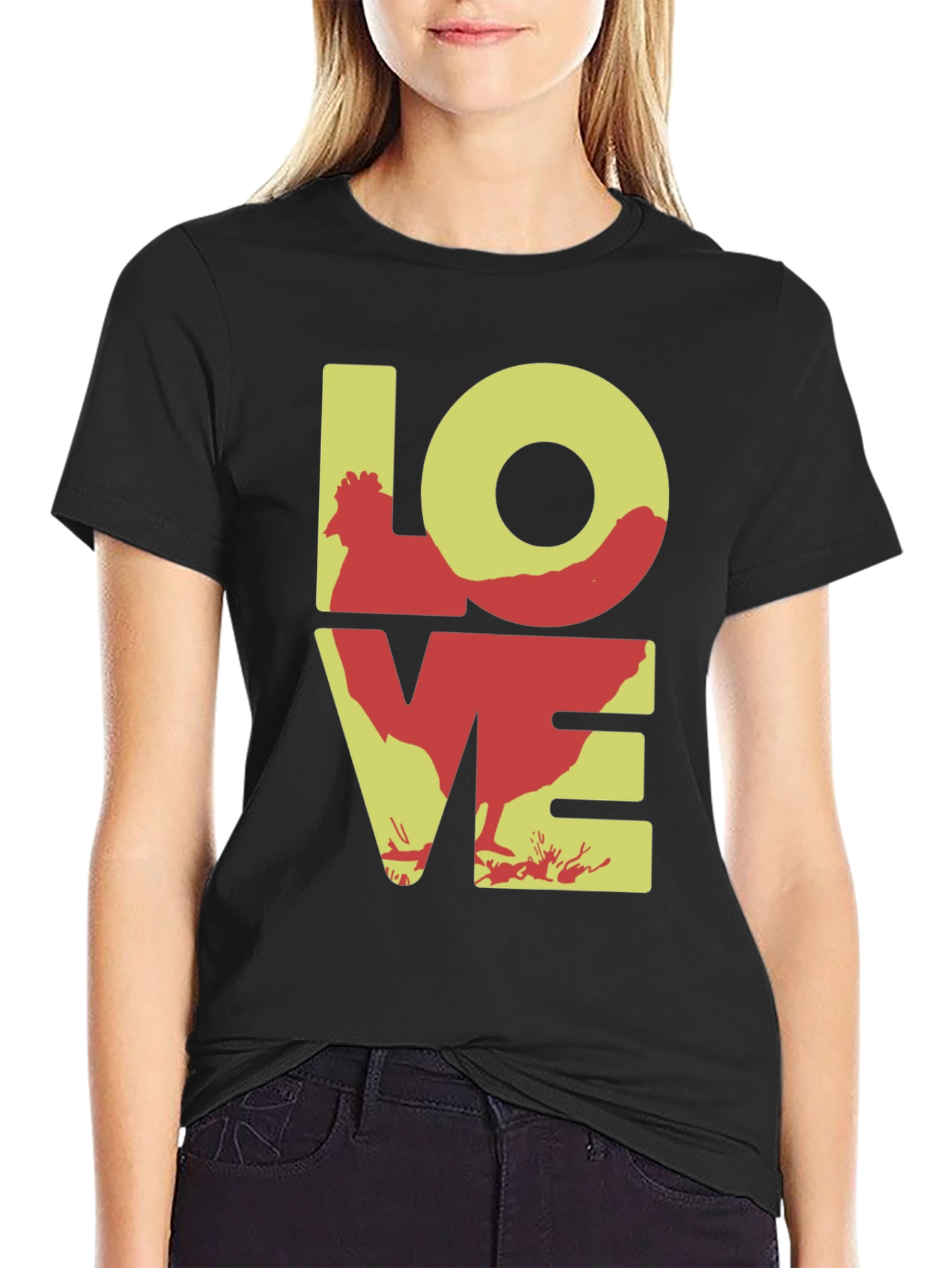 Chicken LOVE Graphic Tee - Novelty Print Shirt