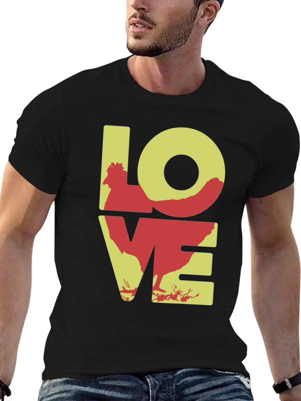 Chicken LOVE Graphic Tee - Novelty Print Shirt