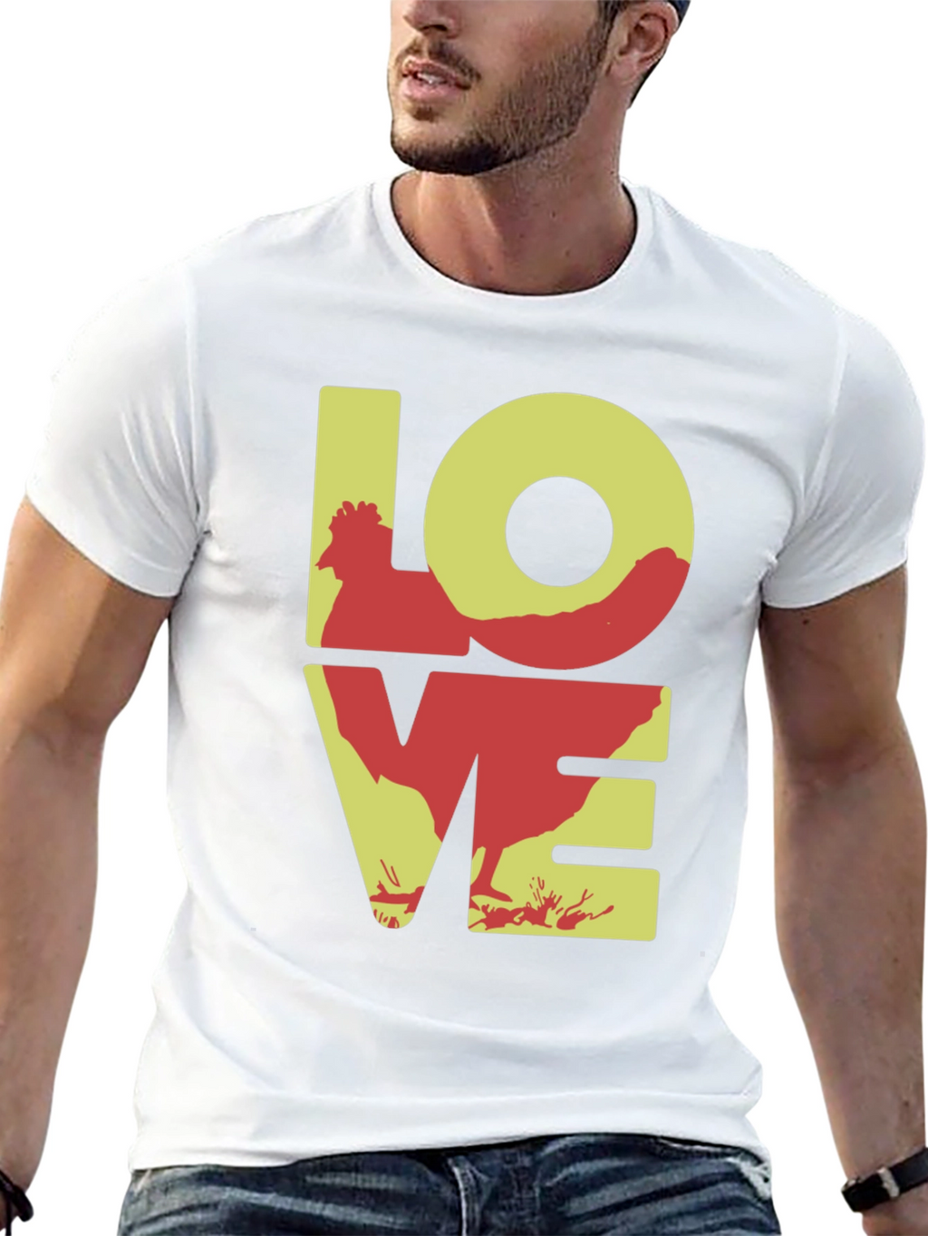 Chicken LOVE Graphic Tee - Novelty Print Shirt