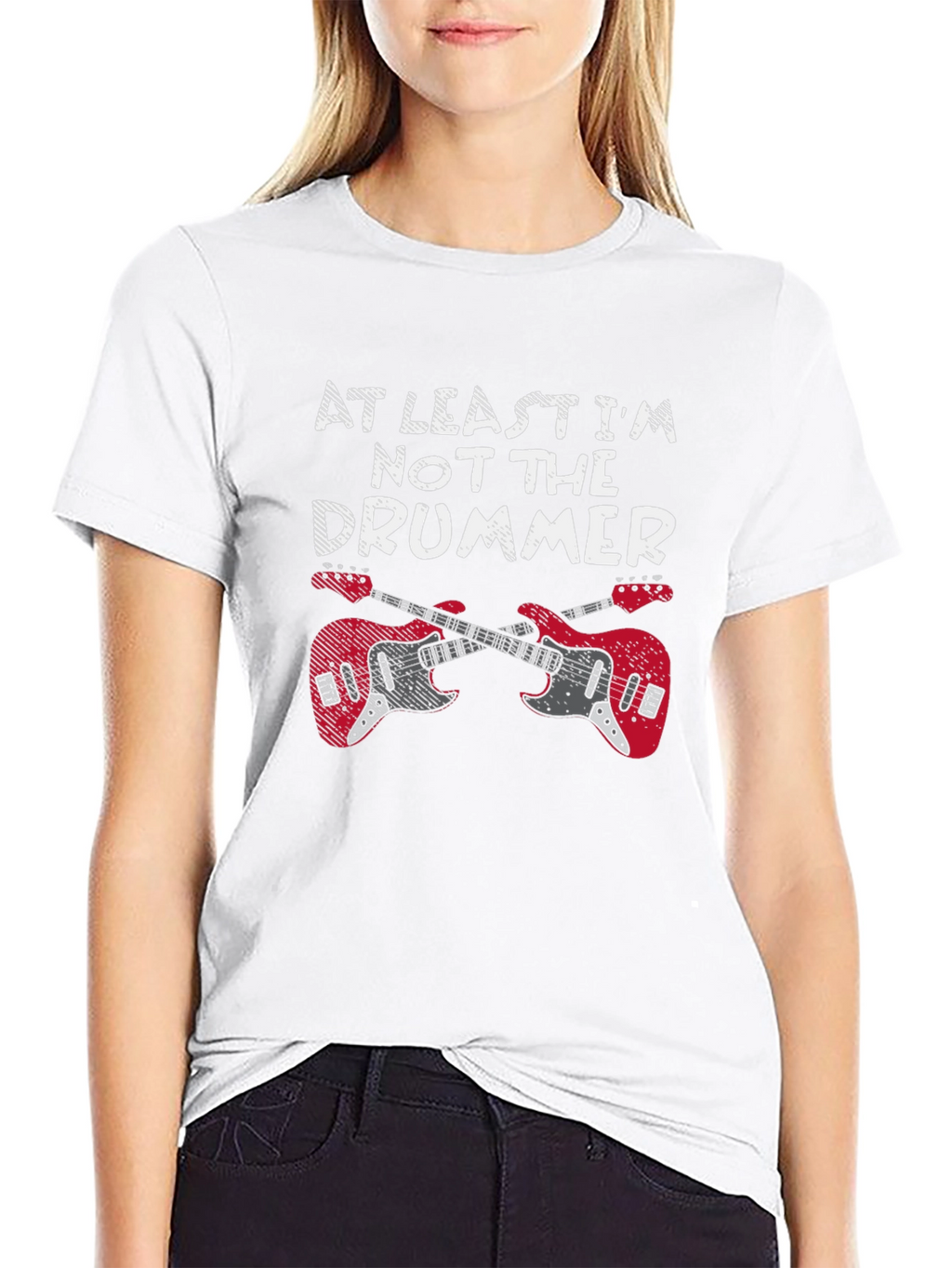 At Least Im Not The Drummer Black T-Shirt