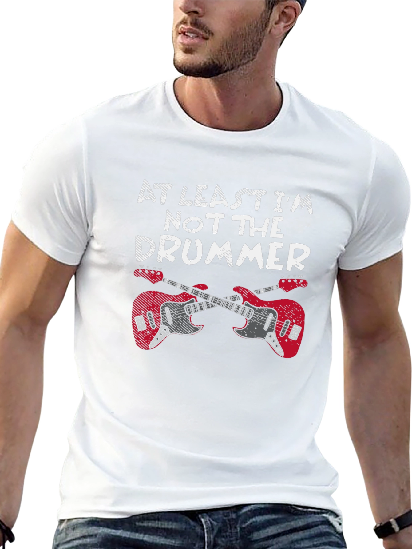 At Least Im Not The Drummer Black T-Shirt