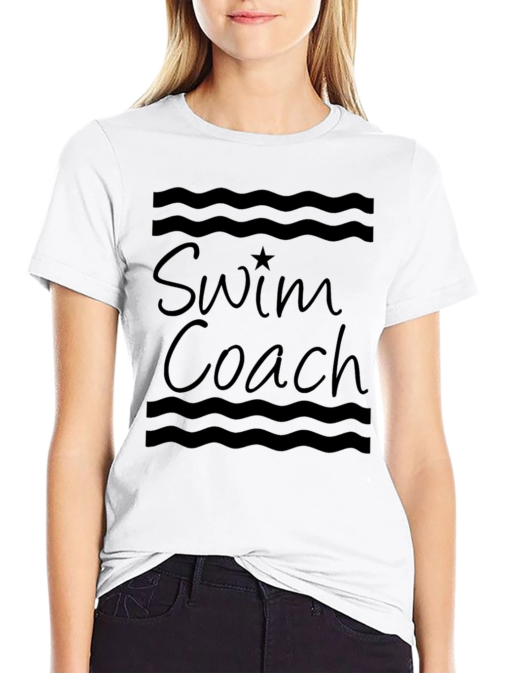 Swim Coach Graphic Tee - Comfortable Black T-Shirt
