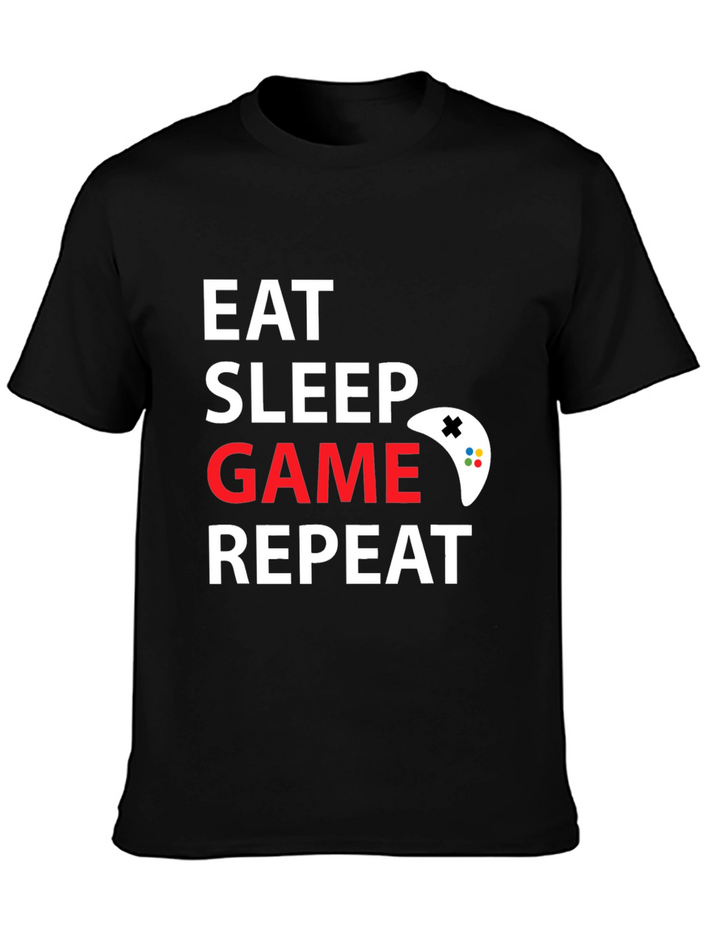 Eat Sleep Game Repeat Black T-Shirt