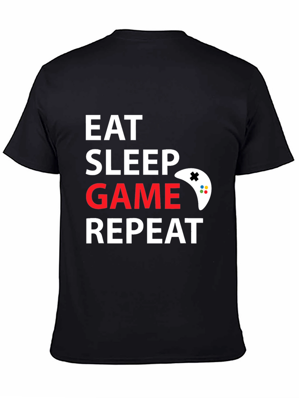 Eat Sleep Game Repeat Black T-Shirt