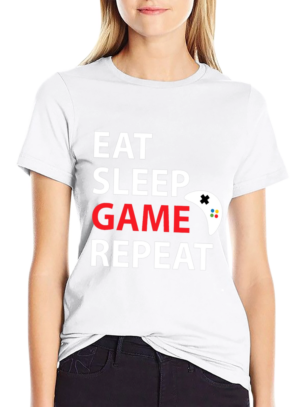 Eat Sleep Game Repeat Black T-Shirt