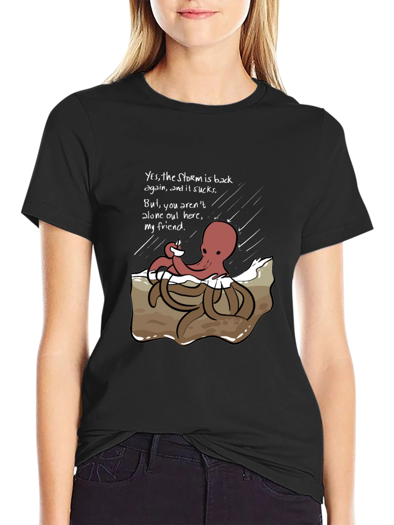 Stormy Day Octopus Graphic Tee