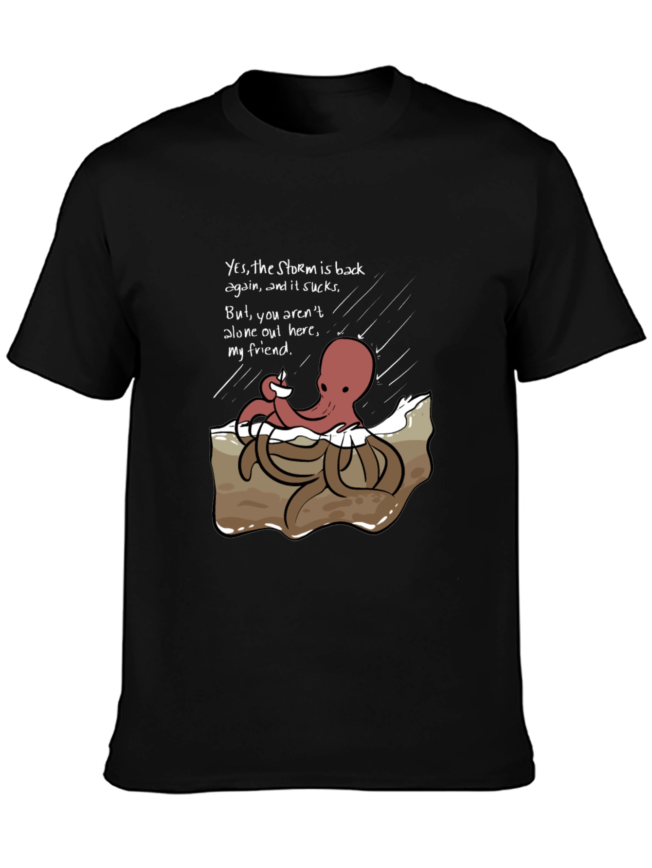 Stormy Day Octopus Graphic Tee