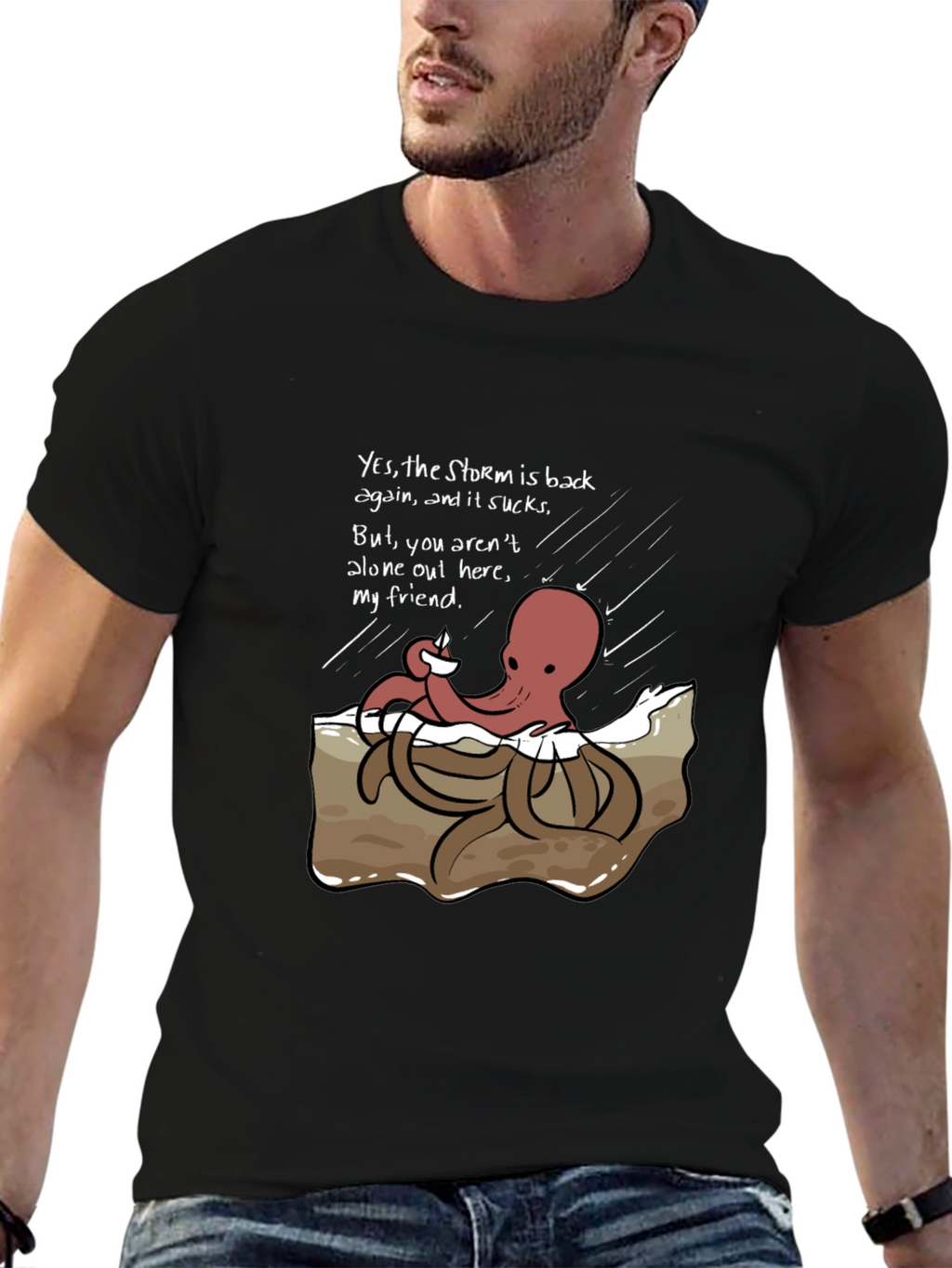 Stormy Day Octopus Graphic Tee