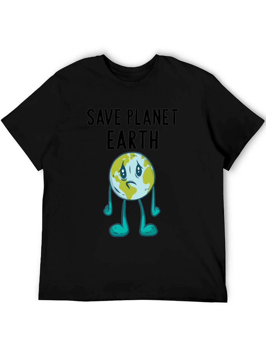 Save Planet Earth Graphic T-Shirt - Black