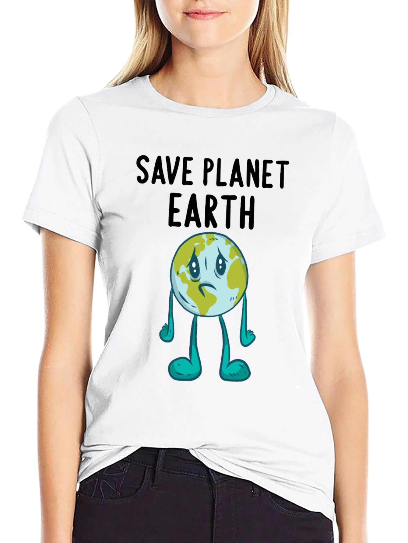 Save Planet Earth Graphic T-Shirt - Black