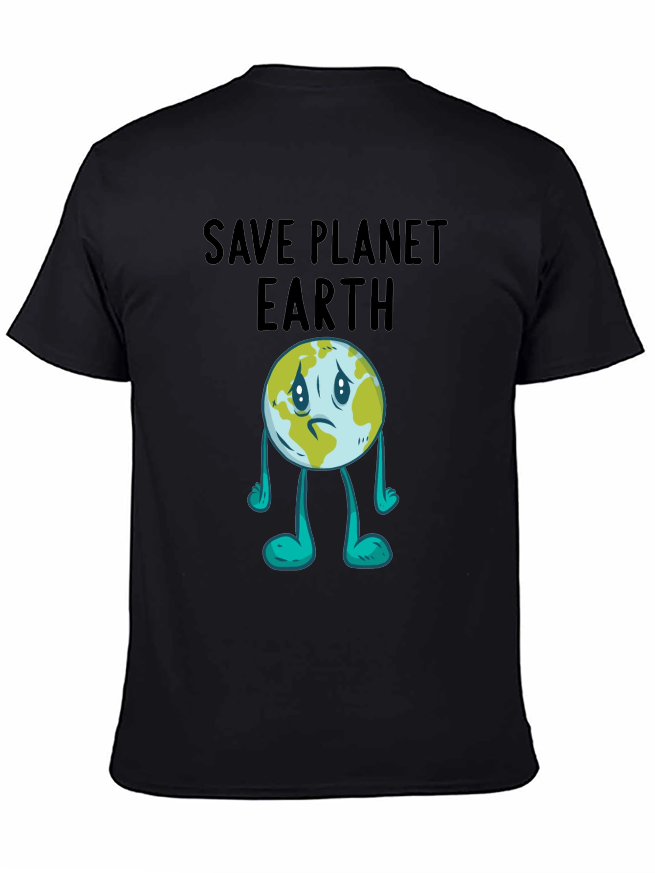 Save Planet Earth Graphic T-Shirt - Black