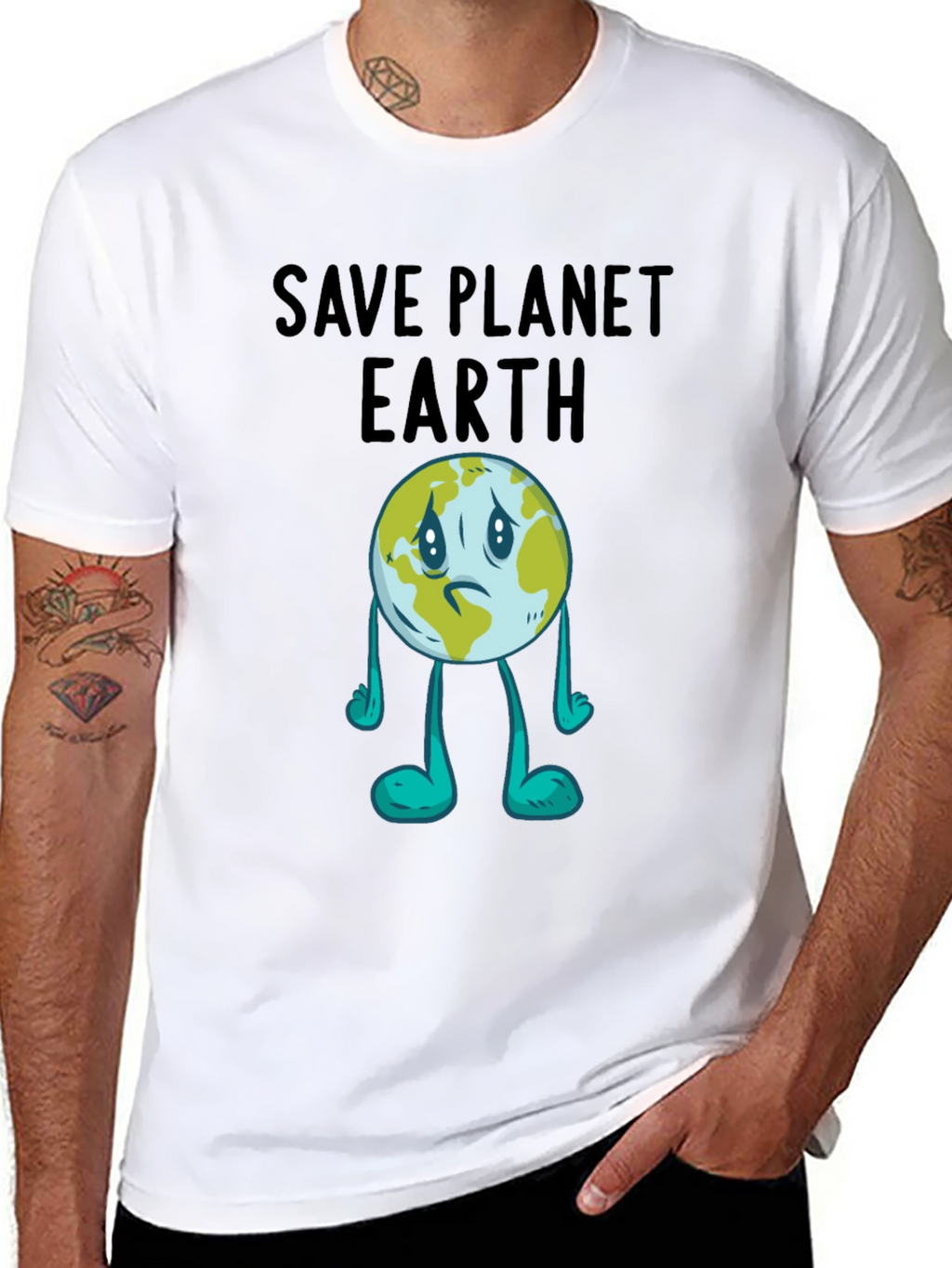 Save Planet Earth Graphic T-Shirt - Black
