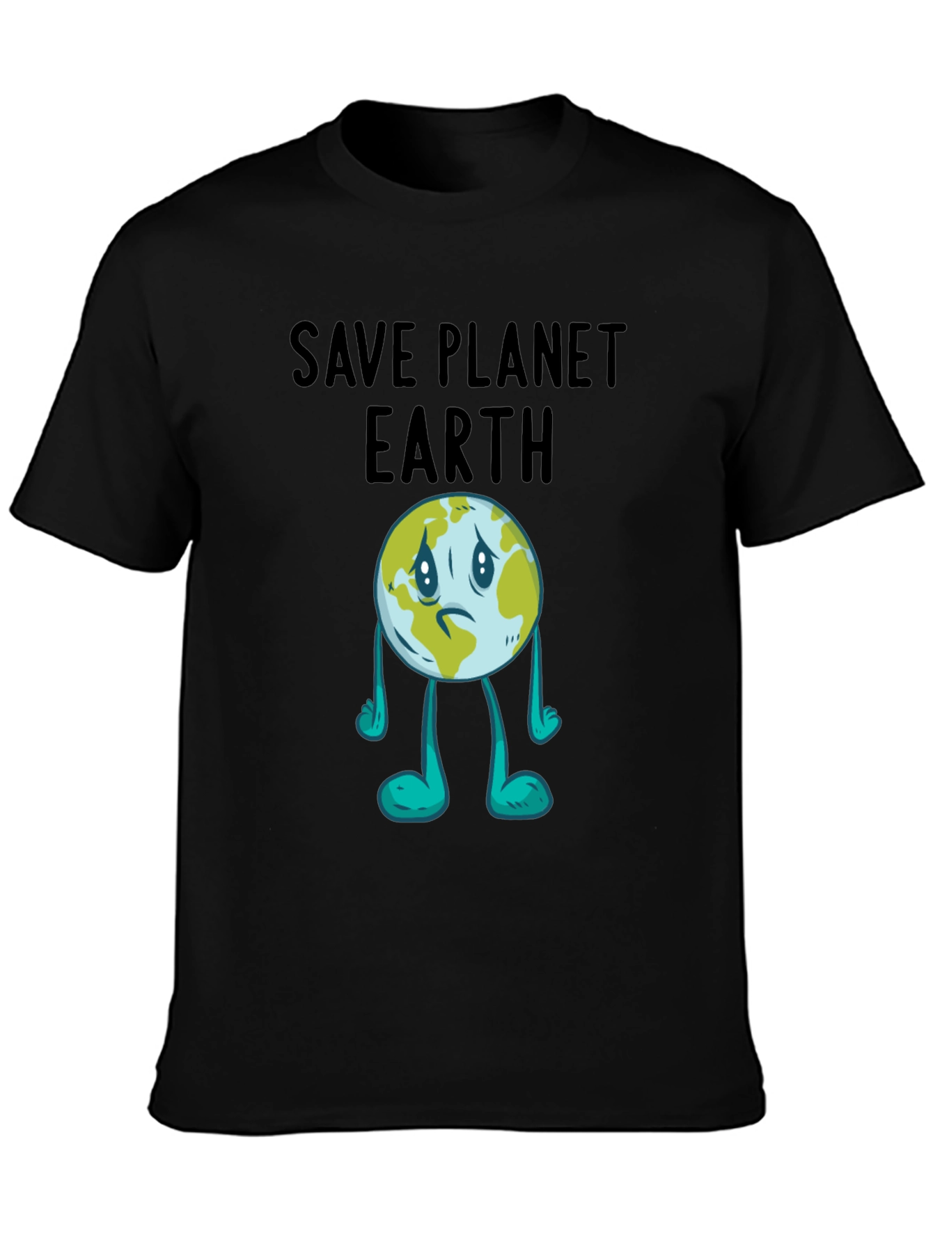 Save Planet Earth Graphic T-Shirt - Black