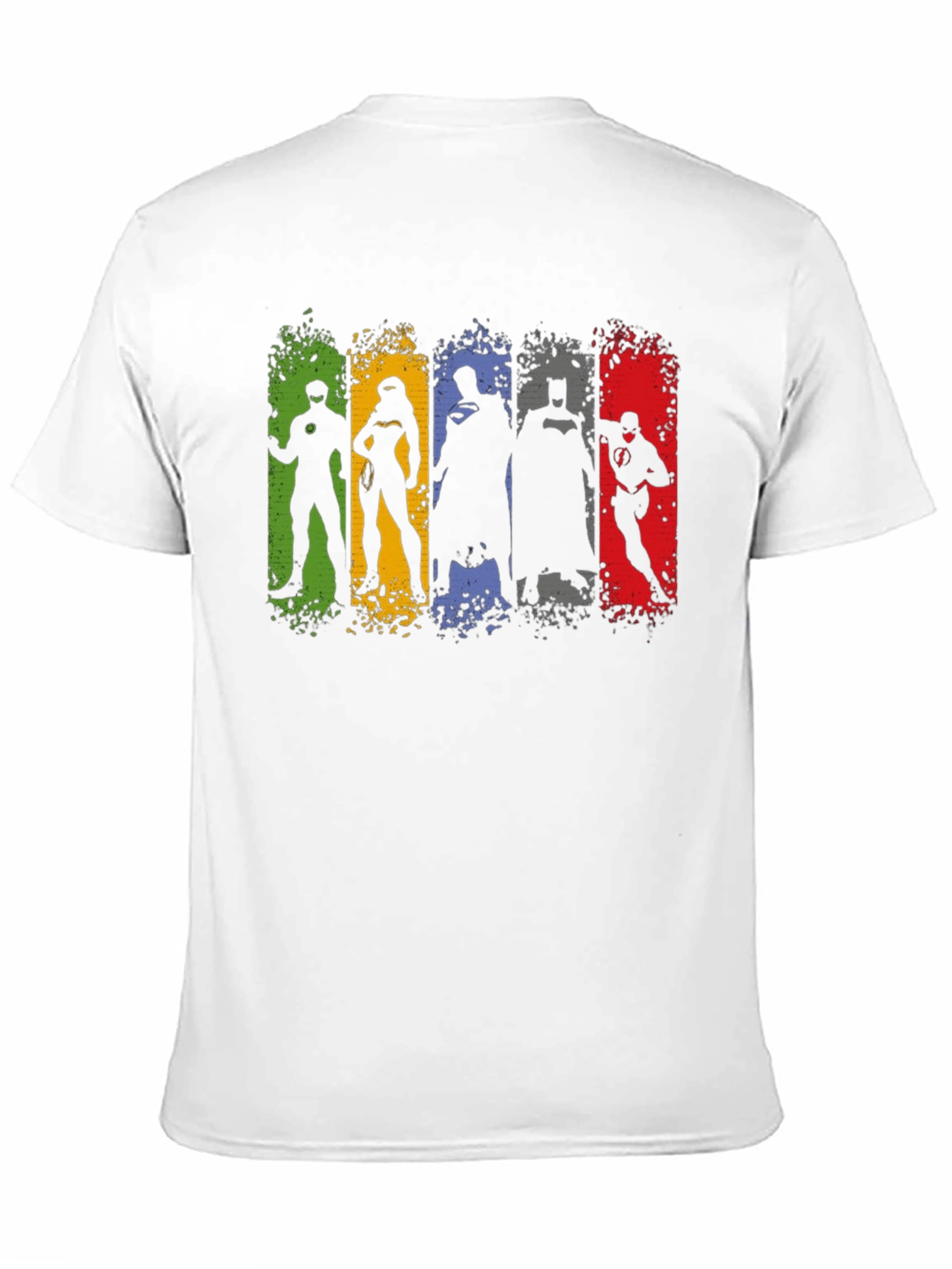 Justice League Silhouette T-Shirt - Mens Black Crew Neck