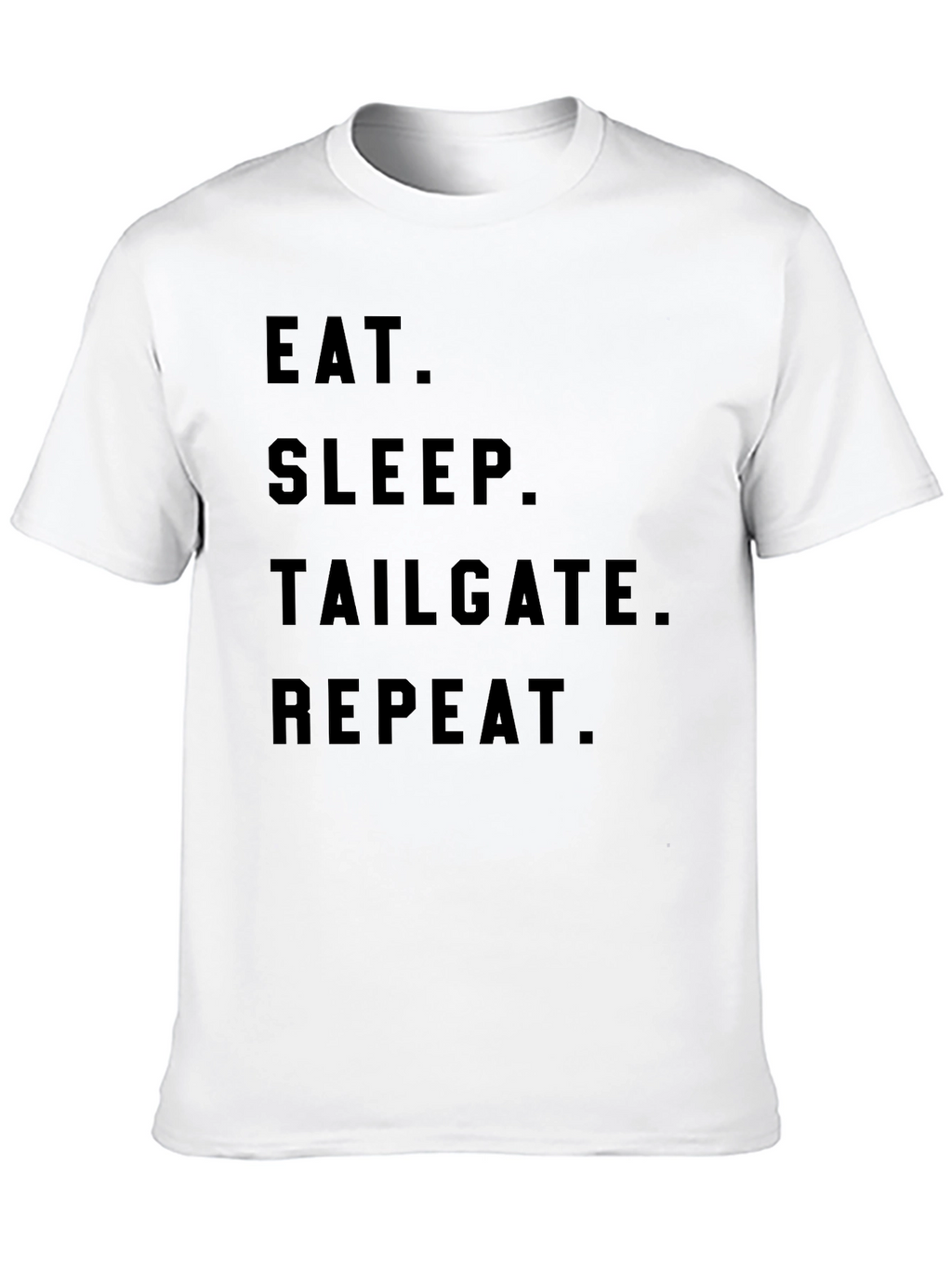 Eat Sleep Tailgate Repeat Black Graphic Tee