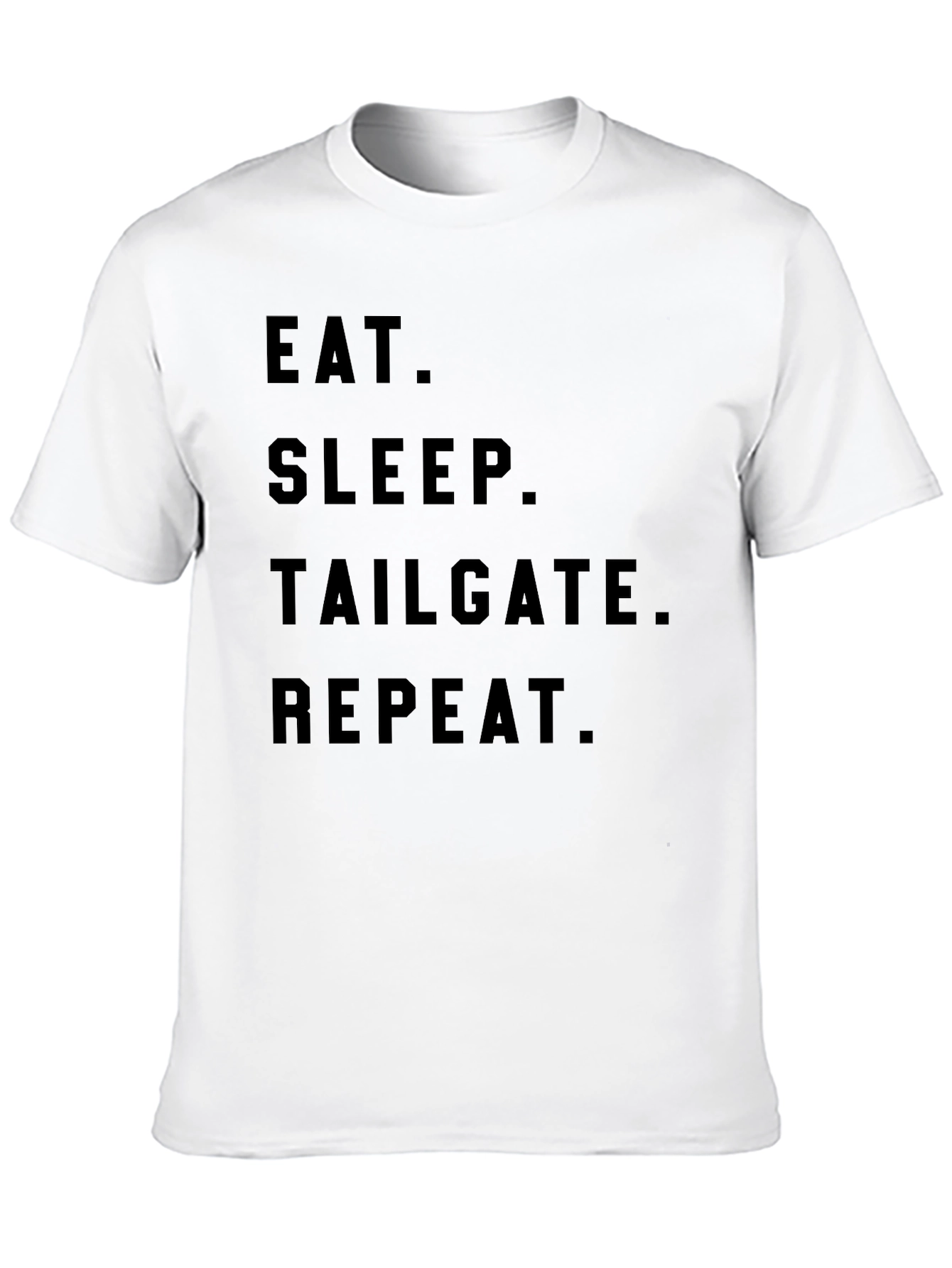 Eat Sleep Tailgate Repeat Black Graphic Tee